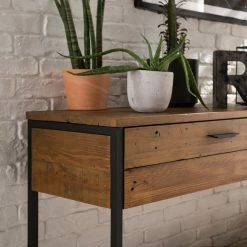 Ars manufacti Konsolentisch Grasby - Pinie massiv / Metall - Pinie Dunkel / Schwarz -WOHNZIMMERMÖBEL Verkäufe 1000147156 190730 13021900011 MOOD DETAILS P000000001000147156 mood