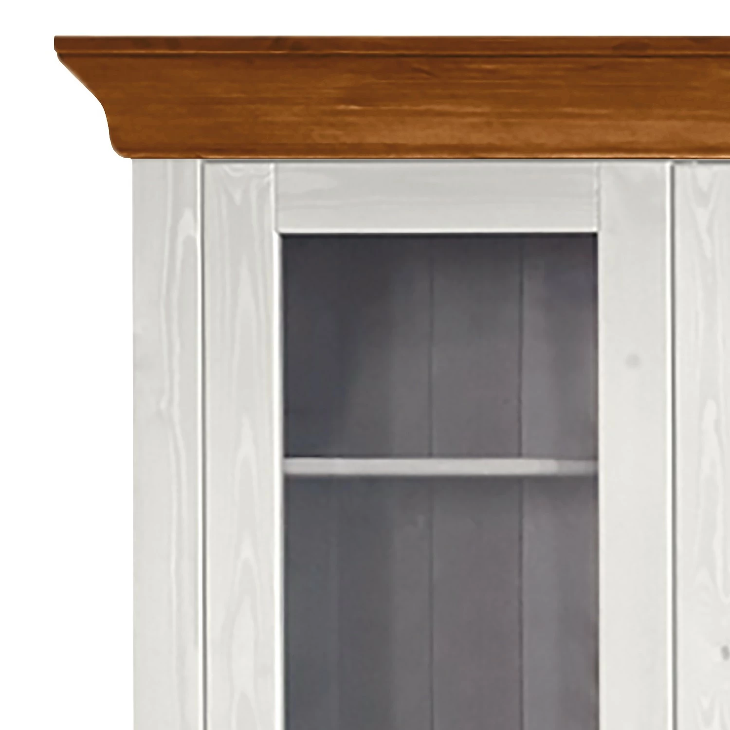 Maison Belfort Vitrinenschrank Bergen I - Kiefer massiv - Kiefer Weiß / Kiefer Bernstein 3 Maison Belfort Vitrinenschrank Bergen I - Kiefer massiv - Kiefer Weiß / Kiefer Bernstein – Bild 3