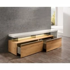 GWINNER TV-Lowboard Anzio III - Balkeneiche / Weiß -WOHNZIMMERMÖBEL Verkäufe 1000148117 181218 13101400028 MOOD GALLERYIMAGES P000000001000148117 mood