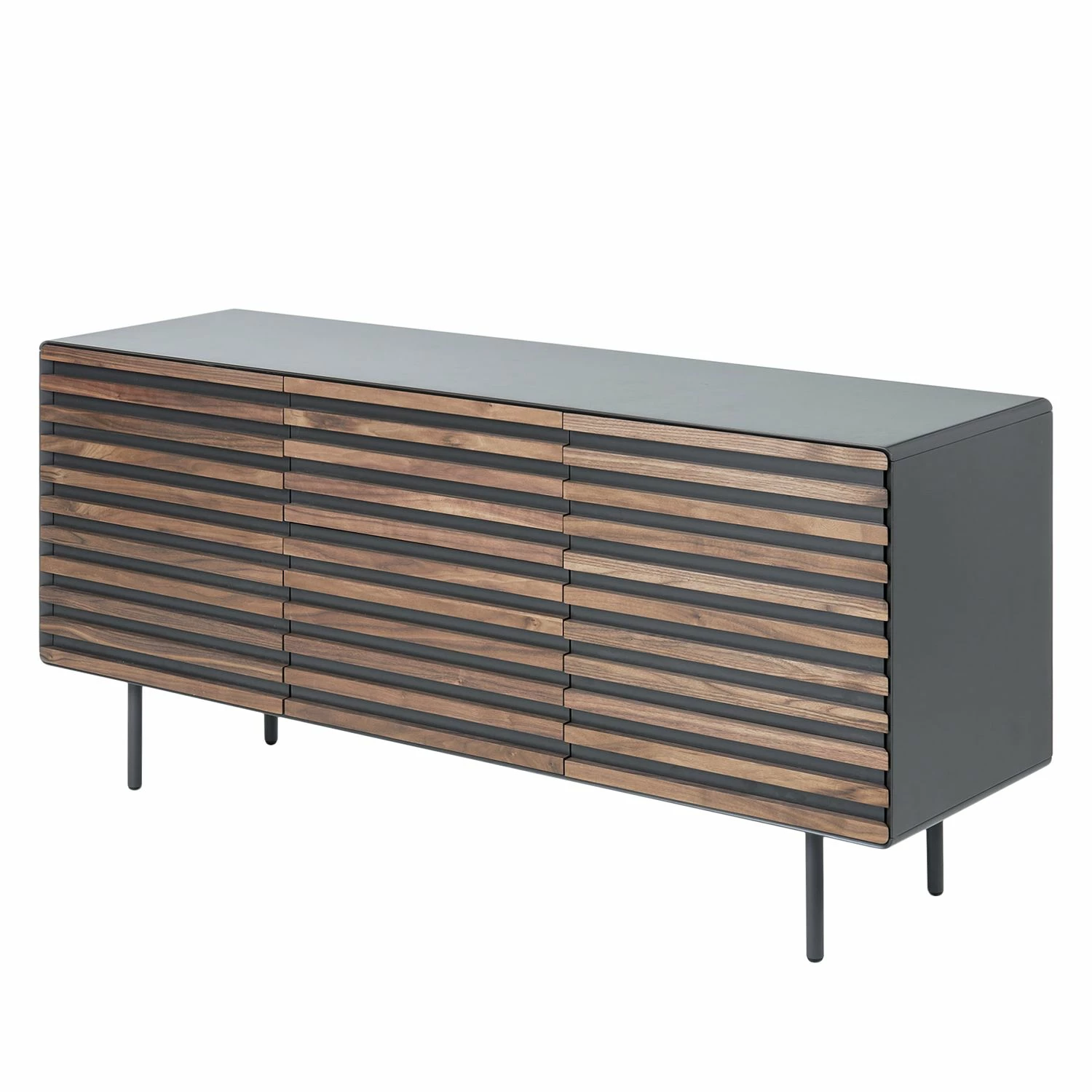 Norrwood Sideboard Kipra - Echtholzfurnier - Walnuss / Graphit 1 Norrwood Sideboard Kipra - Echtholzfurnier - Walnuss / Graphit