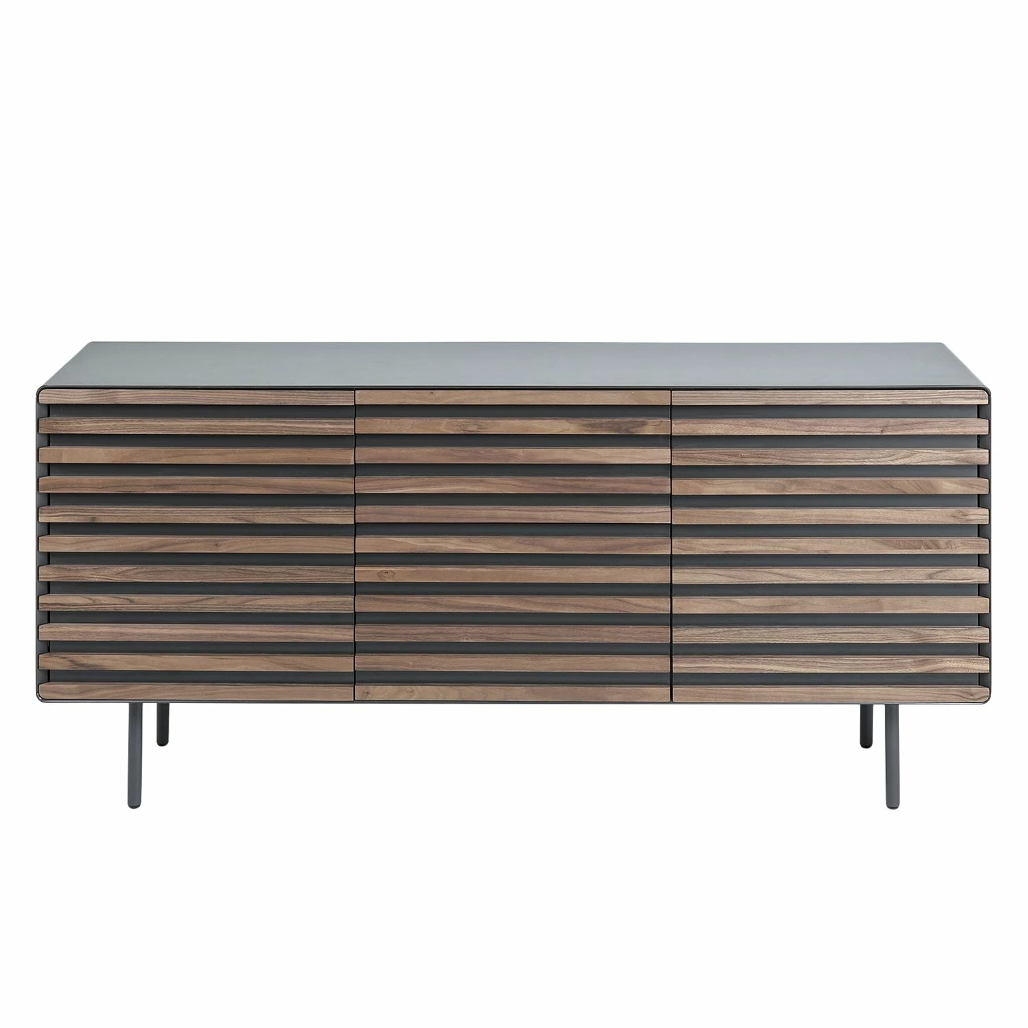 Norrwood Sideboard Kipra - Echtholzfurnier - Walnuss / Graphit 3 Norrwood Sideboard Kipra - Echtholzfurnier - Walnuss / Graphit – Bild 3