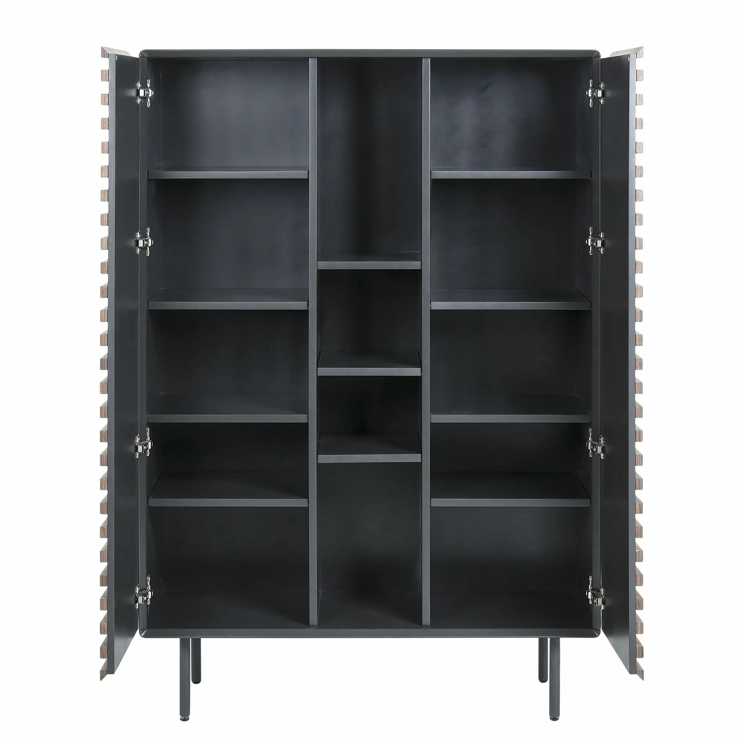 Norrwood Highboard Kipra - Echtholzfurnier - Walnuss / Graphit 6 Norrwood Highboard Kipra - Echtholzfurnier - Walnuss / Graphit – Bild 6