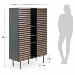 Norrwood Highboard Kipra - Echtholzfurnier - Walnuss / Graphit 16 Norrwood Highboard Kipra - Echtholzfurnier - Walnuss / Graphit -WOHNZIMMERMÖBEL Verkäufe 1000150233 181214 16440300089 GALLERYIMAGES P000000001000150233