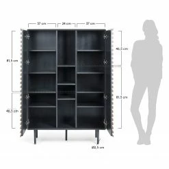 Norrwood Highboard Kipra - Echtholzfurnier - Walnuss / Graphit 17 Norrwood Highboard Kipra - Echtholzfurnier - Walnuss / Graphit -WOHNZIMMERMÖBEL Verkäufe 1000150233 181214 16440300090 GALLERYIMAGES P000000001000150233