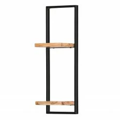 Red Living Wandregal Mello IV - Akazie massiv - Akazie Natur / Schwarz