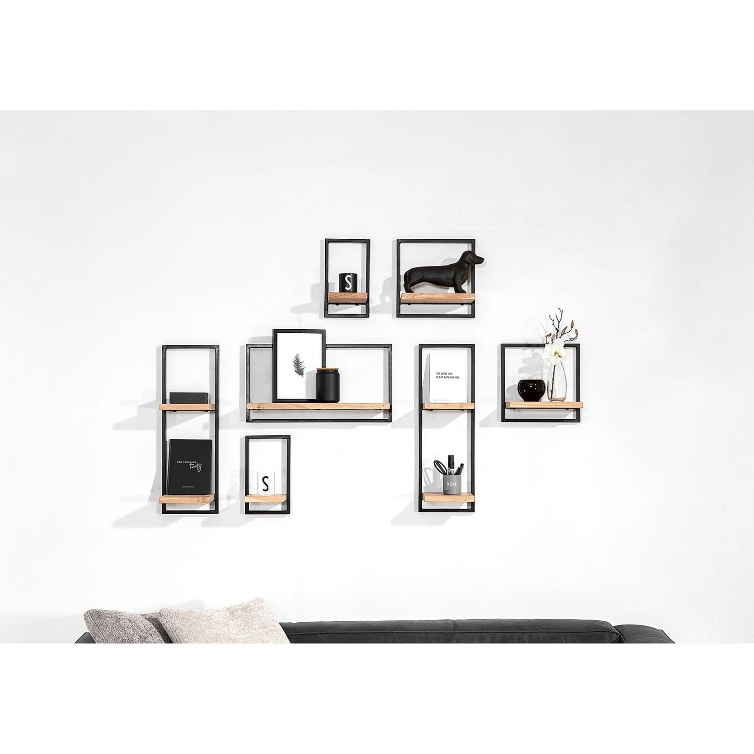 Red Living Wandregal Mello IV - Akazie massiv - Akazie Natur / Schwarz 4 Red Living Wandregal Mello IV - Akazie massiv - Akazie Natur / Schwarz – Bild 4