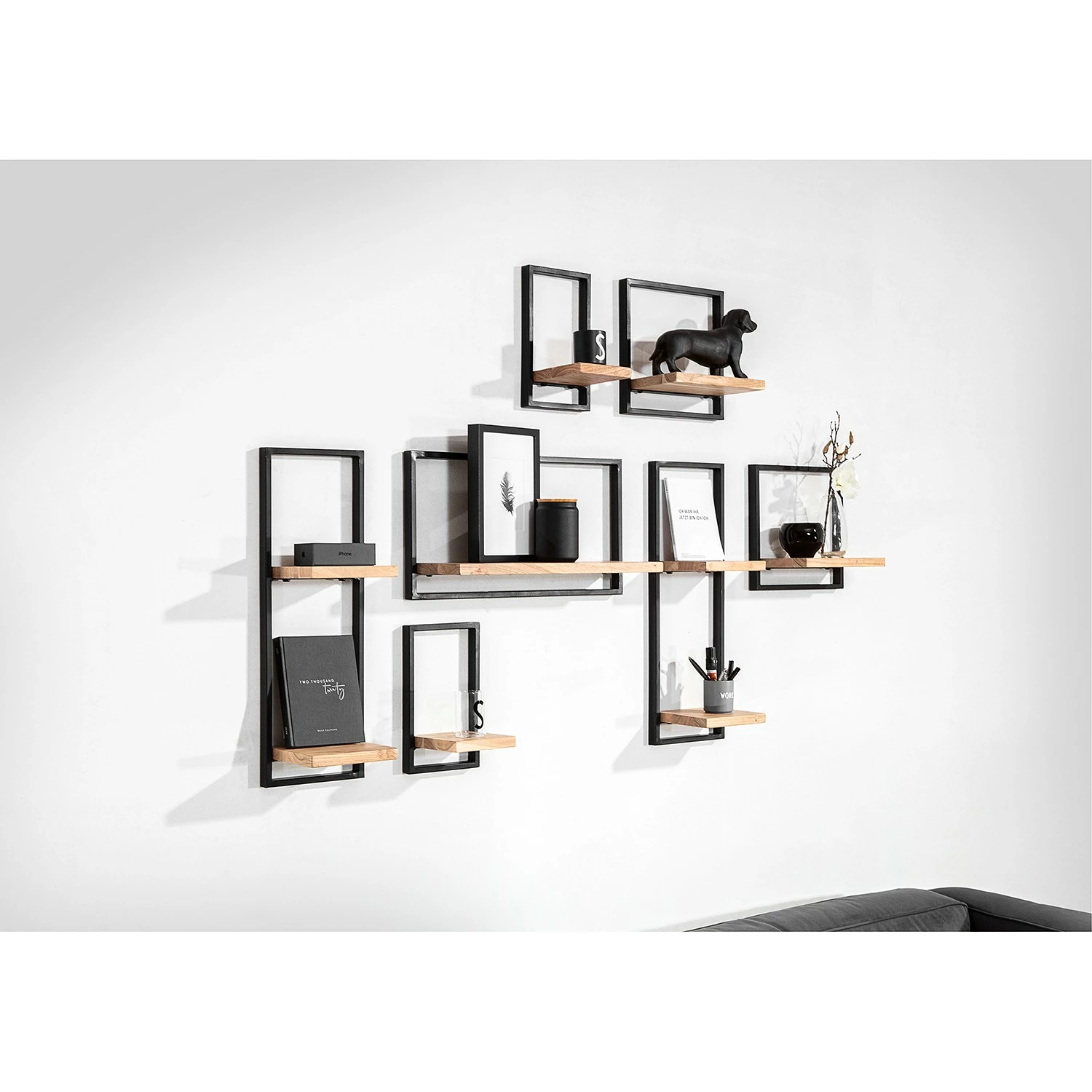 Red Living Wandregal Mello IV - Akazie massiv - Akazie Natur / Schwarz 5 Red Living Wandregal Mello IV - Akazie massiv - Akazie Natur / Schwarz – Bild 5