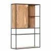 Red Living Highboard Mello - Akazie massiv - Akazie Natur / Schwarz