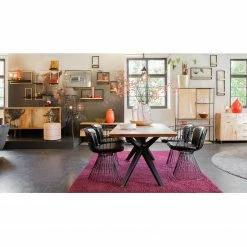 Red Living Highboard Mello - Akazie massiv - Akazie Natur / Schwarz -WOHNZIMMERMÖBEL Verkäufe 1000150364 181212 12361900055 GALLERYIMAGES P000000001000150364