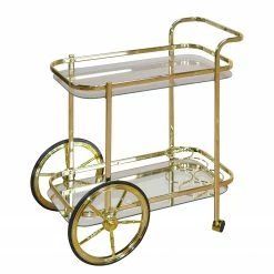 Jack & Alice Servierwagen Buddina I - Glas / Metall - Messing