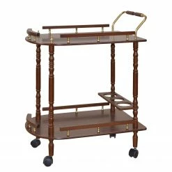Ridgevalley Servierwagen Pedrita - Gummibaum teilmassiv - Nussbaum