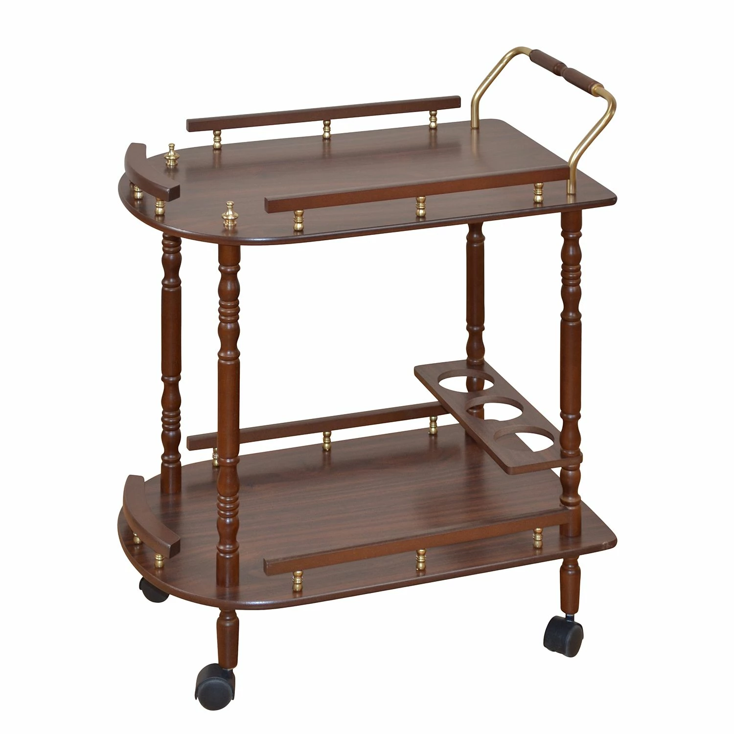 Ridgevalley Servierwagen Pedrita - Gummibaum teilmassiv - Nussbaum 2 Ridgevalley Servierwagen Pedrita - Gummibaum teilmassiv - Nussbaum – Bild 2