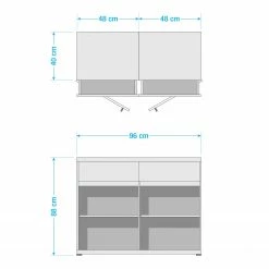 Germania Kommode Lissabon - Buche Dekor / Anthrazit -WOHNZIMMERMÖBEL Verkäufe 1000150688 181217 15305400027 GALLERYIMAGES P000000001000150688