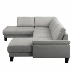 Fredriks Wohnlandschaft Gellik - Webstoff - Lichtgrau - Longchair davorstehend rechts / Ottomane links -WOHNZIMMERMÖBEL Verkäufe 1000151863 190520 11510400037 GALLERYIMAGES P000000001000151863