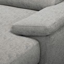 Fredriks Wohnlandschaft Gellik - Webstoff - Lichtgrau - Longchair davorstehend rechts / Ottomane links -WOHNZIMMERMÖBEL Verkäufe 1000151863 190520 11510400042 GALLERYIMAGES P000000001000151863