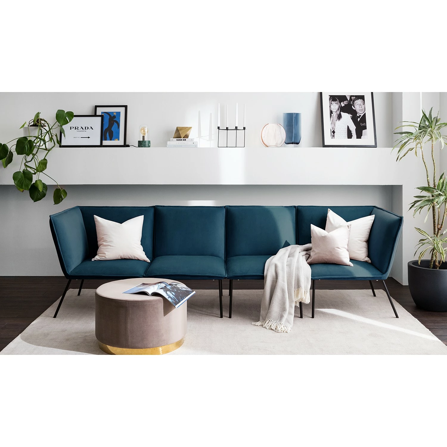 Jack & Alice Bigsofa Dorado - Samt - Marineblau 2 Jack & Alice Bigsofa Dorado - Samt - Marineblau – Bild 2