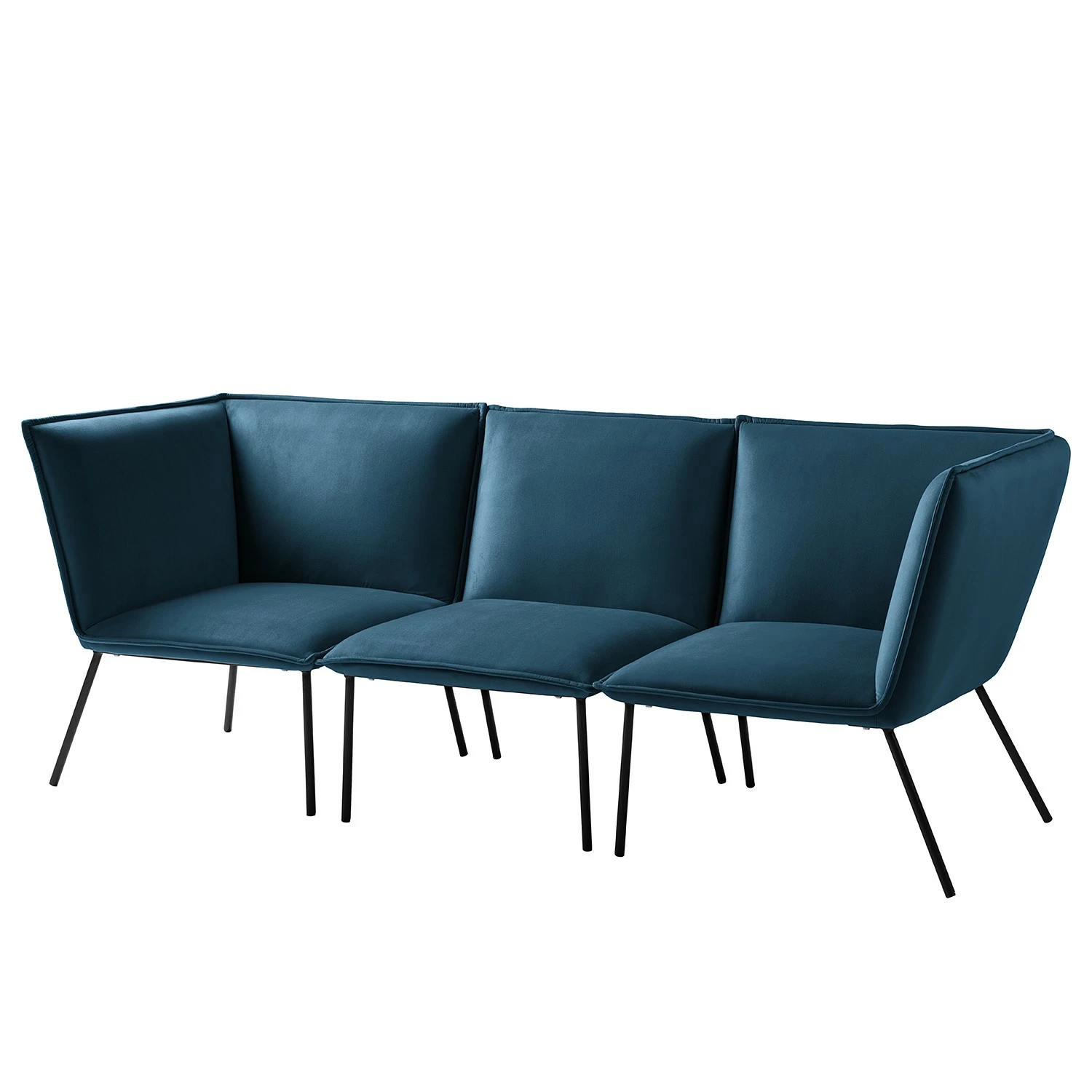 Jack & Alice Sofa Dorado (3-Sitzer) - Samt - Marineblau 1 Jack & Alice Sofa Dorado (3-Sitzer) - Samt - Marineblau