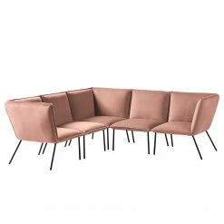 Jack & Alice Ecksofa Dorado - Samt - Altrosa