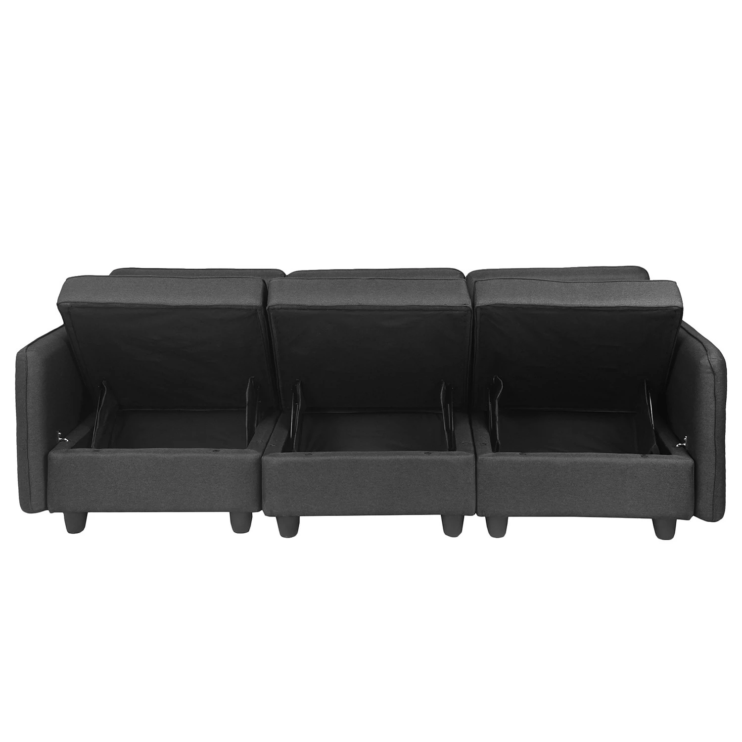 Fredriks Sofa Lavara I (3-Sitzer) - Webstoff - Dunkelgrau 5 Fredriks Sofa Lavara I (3-Sitzer) - Webstoff - Dunkelgrau – Bild 5