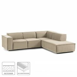 Ecksofa Kinx IV - Samt - Samt Shyla: Beige - Ottomane davorstehend rechts -WOHNZIMMERMÖBEL Verkäufe 1000155701 210323 15172700871 DETAILS P000000001000155701