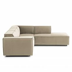 Ecksofa Kinx IV - Samt - Samt Shyla: Beige - Ottomane davorstehend rechts -WOHNZIMMERMÖBEL Verkäufe 1000155701 210323 15172800873 DETAILS P000000001000155701