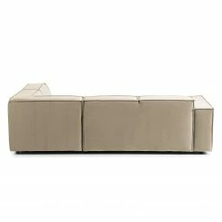 Ecksofa Kinx IV - Samt - Samt Shyla: Beige - Ottomane davorstehend rechts -WOHNZIMMERMÖBEL Verkäufe 1000155701 210323 15172900874 DETAILS P000000001000155701