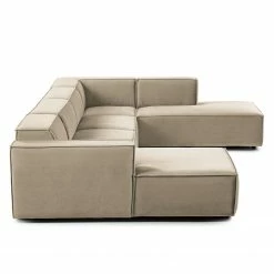 Wohnlandschaft Kinx II - Samt - Samt Shyla: Beige - Longchair davorstehend links / Ottomane rechts -WOHNZIMMERMÖBEL Verkäufe 1000155708 210323 15180500943 DETAILS P000000001000155708