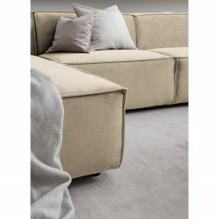 Wohnlandschaft Kinx II - Samt - Samt Shyla: Beige - Longchair davorstehend links / Ottomane rechts -WOHNZIMMERMÖBEL Verkäufe 1000155708 220610 030 DETAILS P000000001000155708