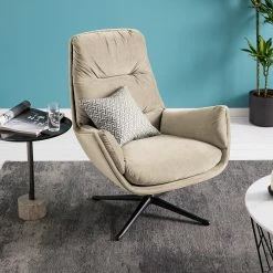 Studio Copenhagen Sessel Garbo IV - Samt Shyla: Beige - Schwarz -WOHNZIMMERMÖBEL Verkäufe 1000156392 200113 13015400272 DETAILS P000000001000156392