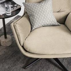 Studio Copenhagen Sessel Garbo IV - Samt Shyla: Beige - Schwarz -WOHNZIMMERMÖBEL Verkäufe 1000156392 200113 13015400273 DETAILS P000000001000156392