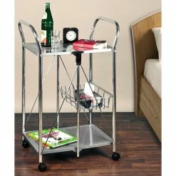 WENKO Servierwagen Sunny - Metall - Silber -WOHNZIMMERMÖBEL Verkäufe 1000160249 190215 07293400038 GALLERYIMAGES P000000001000160249