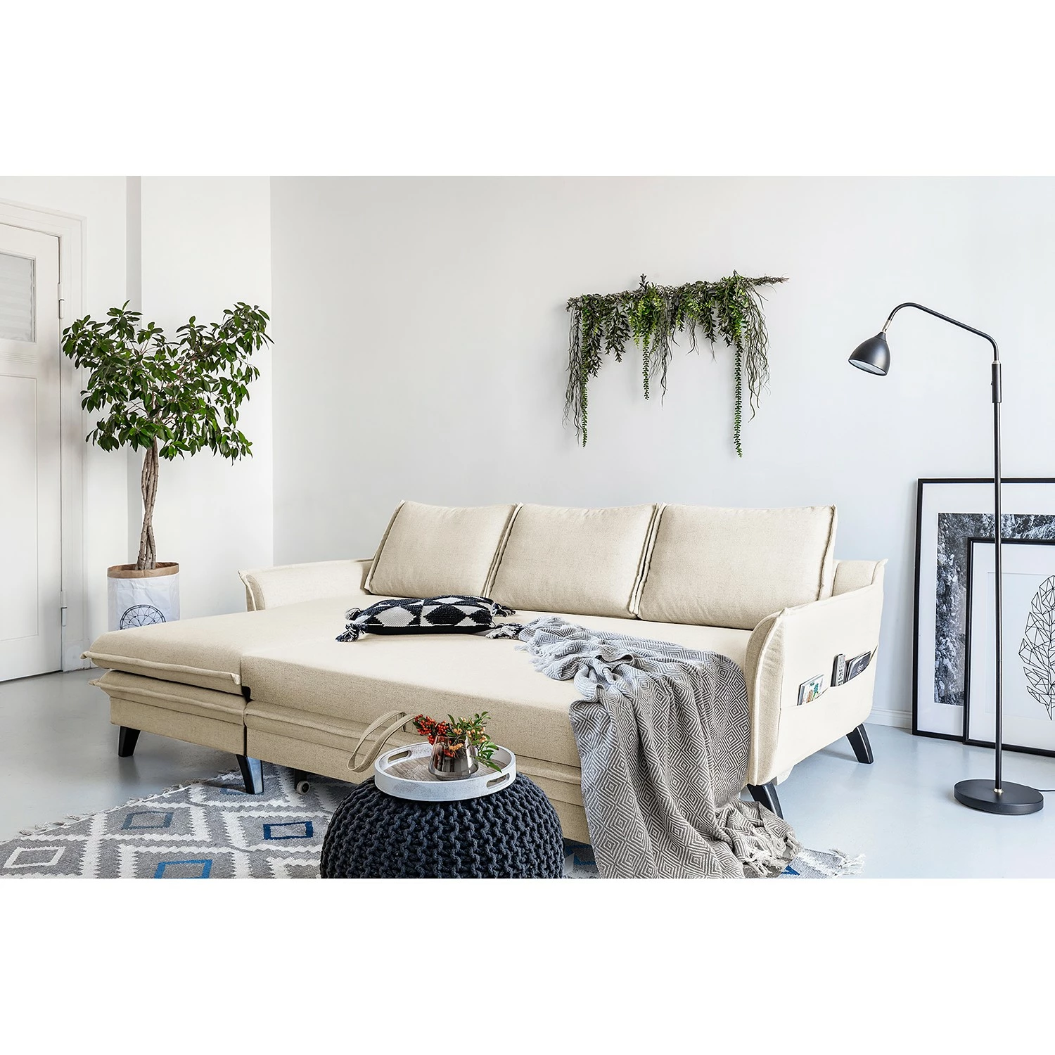 Norrwood Ecksofa Mia Mia II - Webstoff - Beige - Longchair davorstehend links 3 Norrwood Ecksofa Mia Mia II - Webstoff - Beige - Longchair davorstehend links – Bild 3