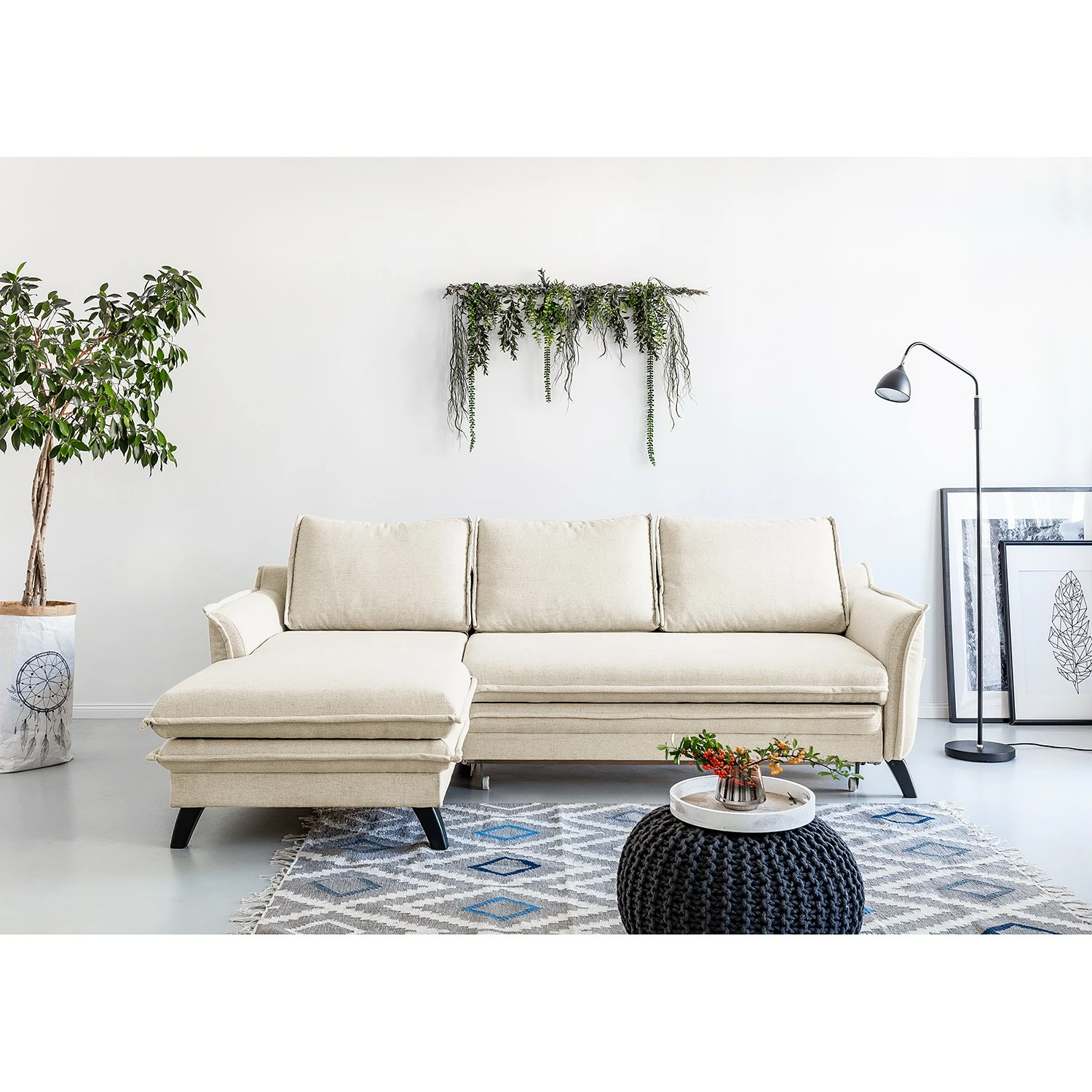 Norrwood Ecksofa Mia Mia II - Webstoff - Beige - Longchair davorstehend links 4 Norrwood Ecksofa Mia Mia II - Webstoff - Beige - Longchair davorstehend links – Bild 4