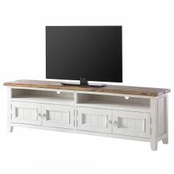 Maison Belfort TV-Lowboard Balignton - Kiefer massiv - Kiefer Weiß / Kiefer