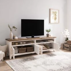 Maison Belfort TV-Lowboard Balignton - Kiefer massiv - Kiefer Weiß / Kiefer -WOHNZIMMERMÖBEL Verkäufe 1000163970 211116 12494000124 MOOD DETAILS P000000001000163970 mood