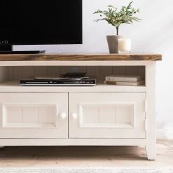 Maison Belfort TV-Lowboard Balignton - Kiefer massiv - Kiefer Weiß / Kiefer -WOHNZIMMERMÖBEL Verkäufe 1000163970 211116 12494000158 DETAILS P000000001000163970