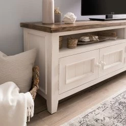 Maison Belfort TV-Lowboard Balignton - Kiefer massiv - Kiefer Weiß / Kiefer -WOHNZIMMERMÖBEL Verkäufe 1000163970 211116 12494000169 DETAILS P000000001000163970