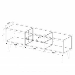 Norrwood TV-Lowboard Gyland II - Matt Weiß / Eiche Riviera Dekor -WOHNZIMMERMÖBEL Verkäufe 1000163989 190307 08392100008 GALLERYIMAGES P000000001000163989