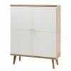 Norrwood Highboard Gyland - Matt Weiß / Eiche Riviera Dekor