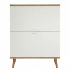 Norrwood Highboard Gyland - Matt Weiß / Eiche Riviera Dekor -WOHNZIMMERMÖBEL Verkäufe 1000163991 190307 08392100025 GALLERYIMAGES P000000001000163991