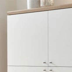 Norrwood Highboard Gyland - Matt Weiß / Eiche Riviera Dekor -WOHNZIMMERMÖBEL Verkäufe 1000163991 190307 08392100028 GALLERYIMAGES P000000001000163991