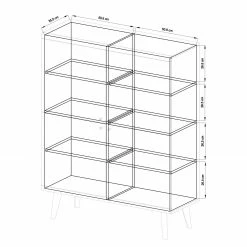 Norrwood Highboard Gyland - Matt Weiß / Eiche Riviera Dekor -WOHNZIMMERMÖBEL Verkäufe 1000163991 190307 08392100029 GALLERYIMAGES P000000001000163991