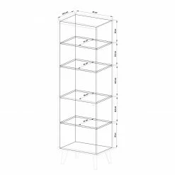 Norrwood Standvitrine Gyland - Matt Weiß / Eiche Riviera Dekor -WOHNZIMMERMÖBEL Verkäufe 1000164010 190307 08392300073 GALLERYIMAGES P000000001000164010