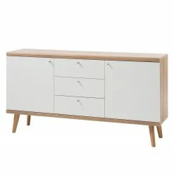 Norrwood Sideboard Gyland - Matt Weiß / Eiche Riviera Dekor