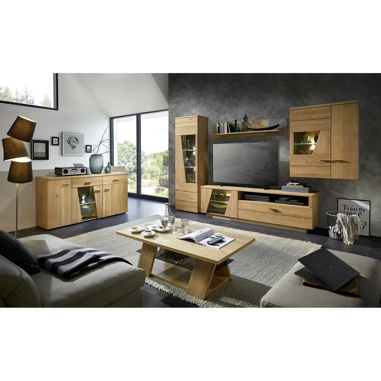 Naturoo Couchtisch Kalorama - Eiche massiv / Glas - Eiche Artisan 3 Naturoo Couchtisch Kalorama - Eiche massiv / Glas - Eiche Artisan – Bild 3