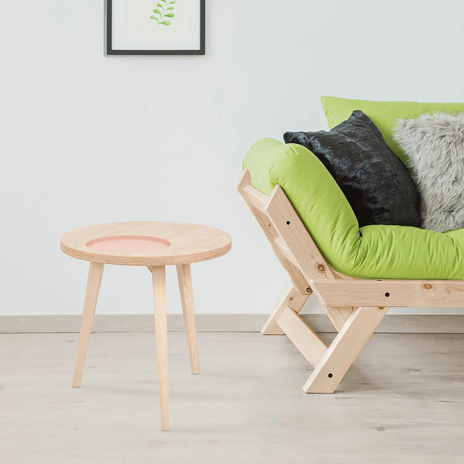 Kayoom Beistelltisch Addison - Esche teilmassiv - Pastellapricot 2 Kayoom Beistelltisch Addison - Esche teilmassiv - Pastellapricot – Bild 2