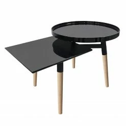 Kayoom Beistelltisch Butler II - Bambus teilmassiv - Schwarz