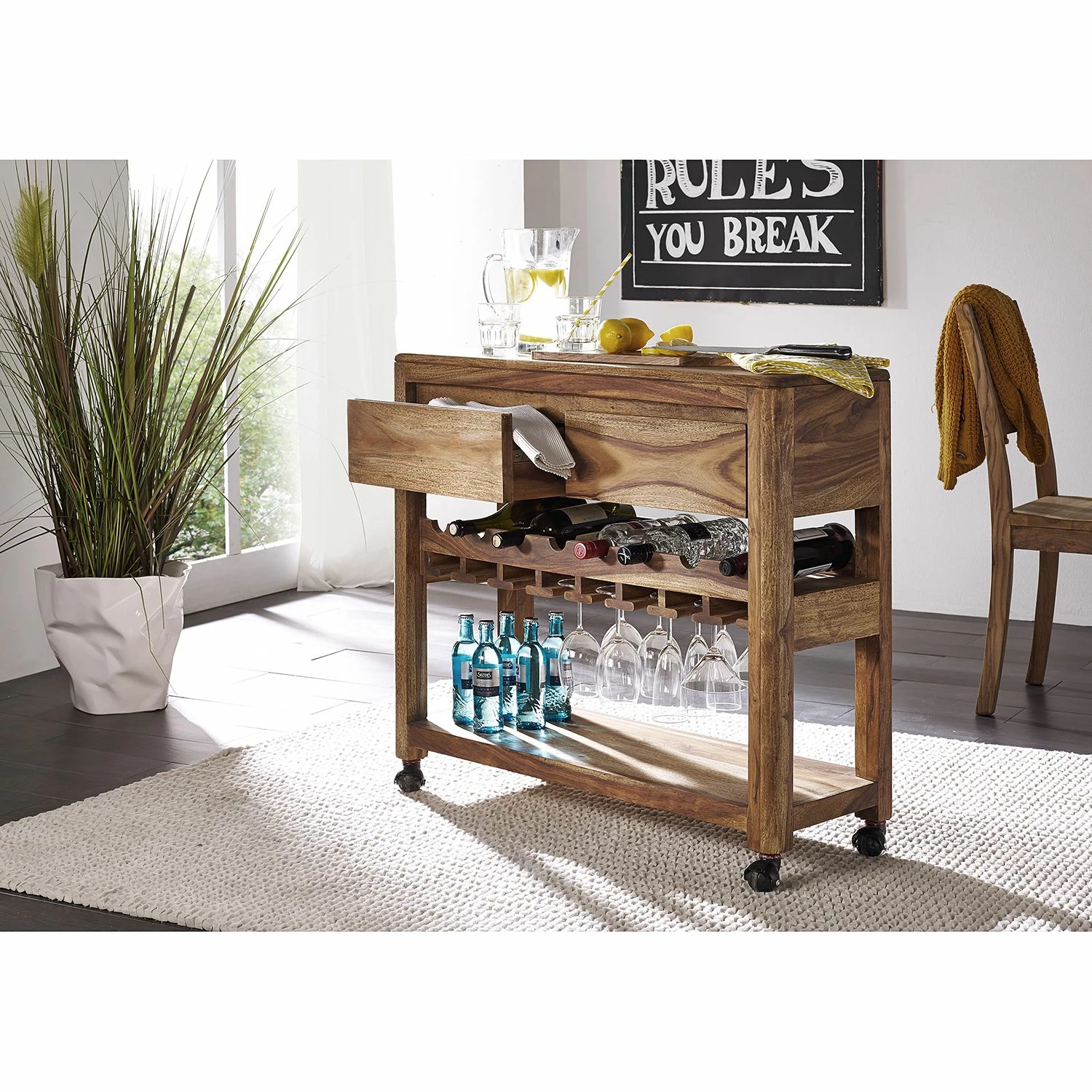 Naturoo Weinregal Gaspar - Sheesham massiv 2 Naturoo Weinregal Gaspar - Sheesham massiv – Bild 2