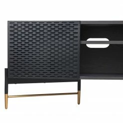 Jack & Alice TV-Lowboard Cabral - Esche Schwarz / Gold -WOHNZIMMERMÖBEL Verkäufe 1000166578 190319 10112800013 GALLERYIMAGES P000000001000166578