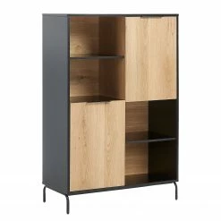 Norrwood Highboard Ceduna - Matt Schwarz / Eiche
